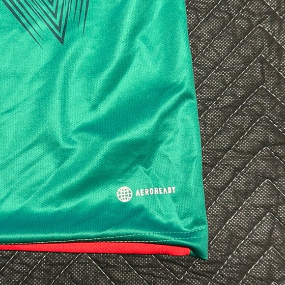 Adidas Men's Medium Slim Fit‎ Mexico Aeroready Jersey Green / Red - Picture 5 of 7